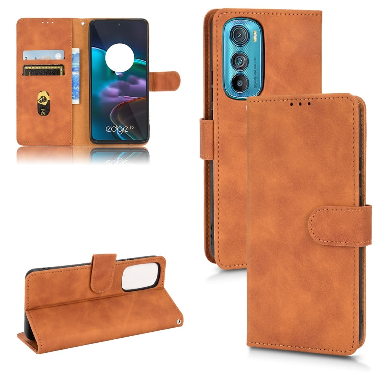For Motorola Edge 30 Skin Feel Magnetic Flip Leather Phone Case