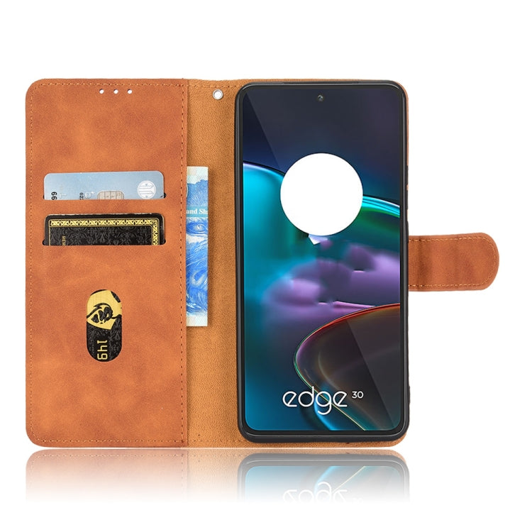 For Motorola Edge 30 Skin Feel Magnetic Flip Leather Phone Case