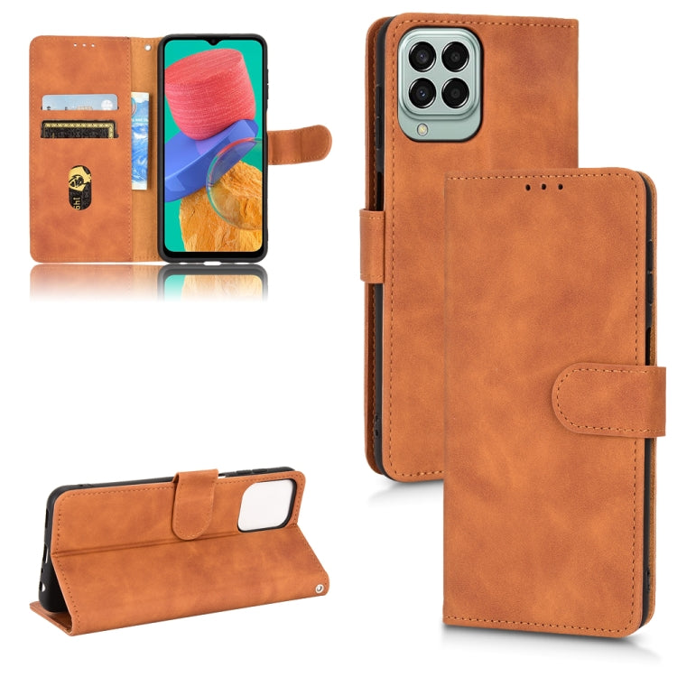 For Samsung Galaxy M33 5G Skin Feel Magnetic Flip Leather Phone Case