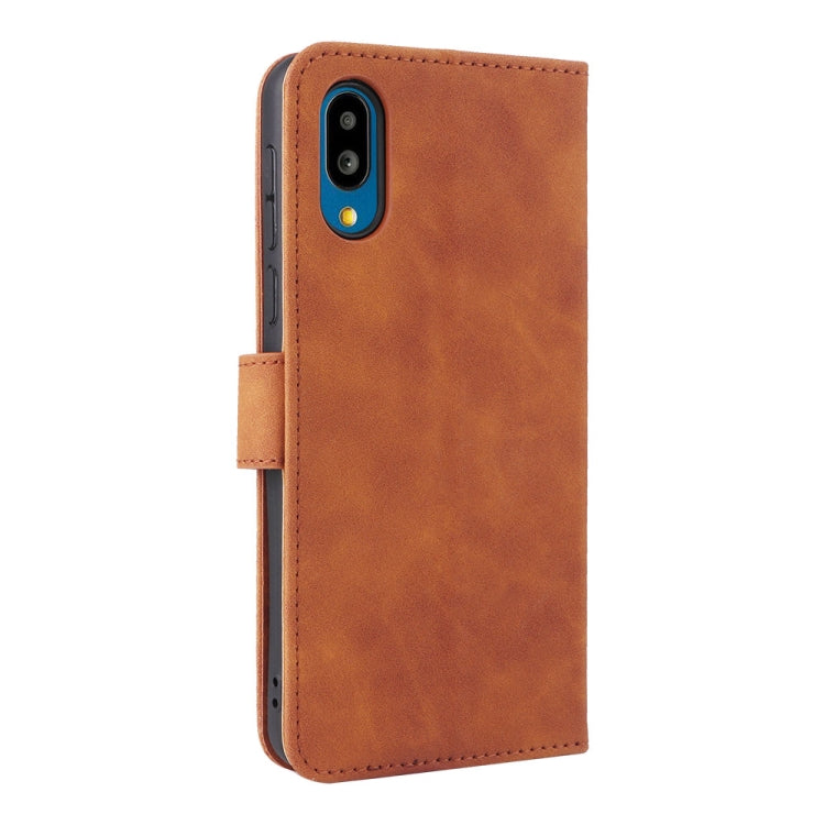 For Sharp Simple Sumaho 6 Skin Feel Magnetic Flip Leather Phone Case
