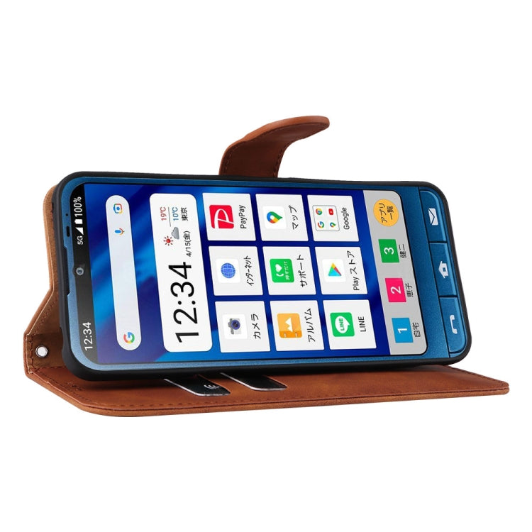 For Sharp Simple Sumaho 6 Skin Feel Magnetic Flip Leather Phone Case