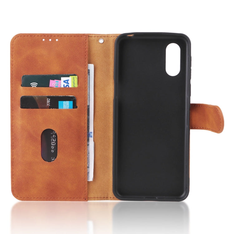 For Sharp Simple Sumaho 6 Skin Feel Magnetic Flip Leather Phone Case
