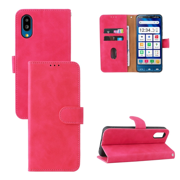 For Sharp Simple Sumaho 6 Skin Feel Magnetic Flip Leather Phone Case