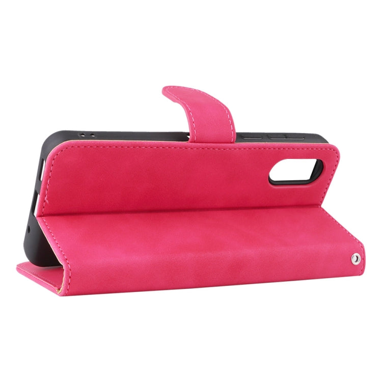 For Sharp Simple Sumaho 6 Skin Feel Magnetic Flip Leather Phone Case