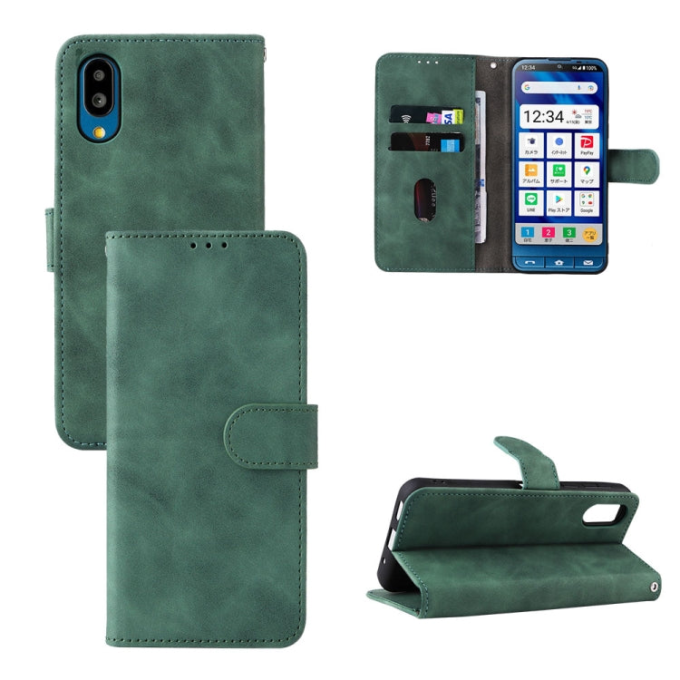 For Sharp Simple Sumaho 6 Skin Feel Magnetic Flip Leather Phone Case