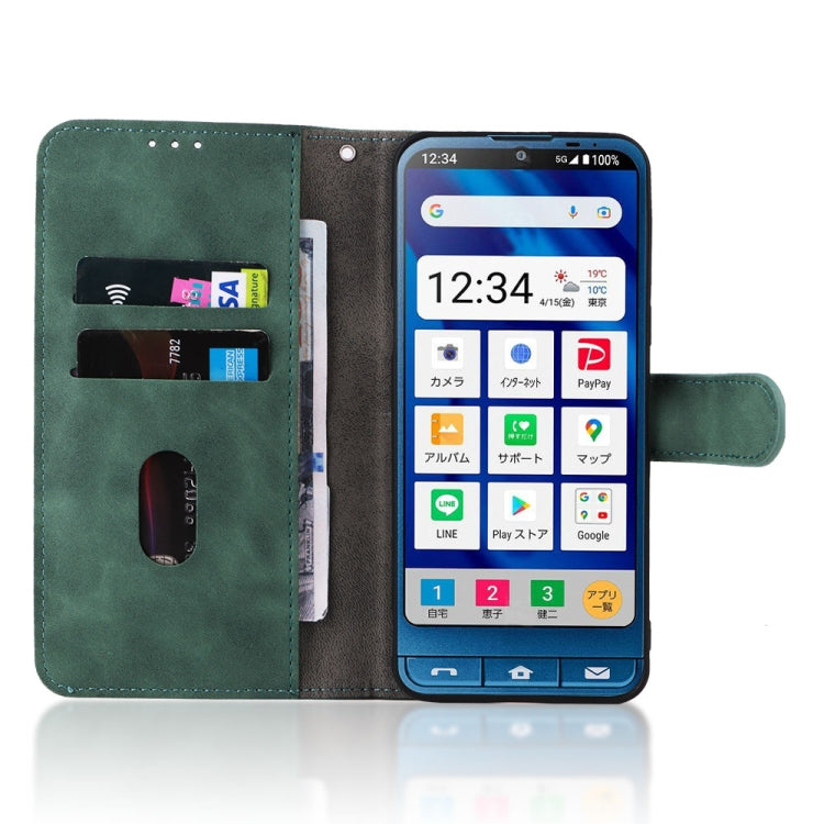 For Sharp Simple Sumaho 6 Skin Feel Magnetic Flip Leather Phone Case