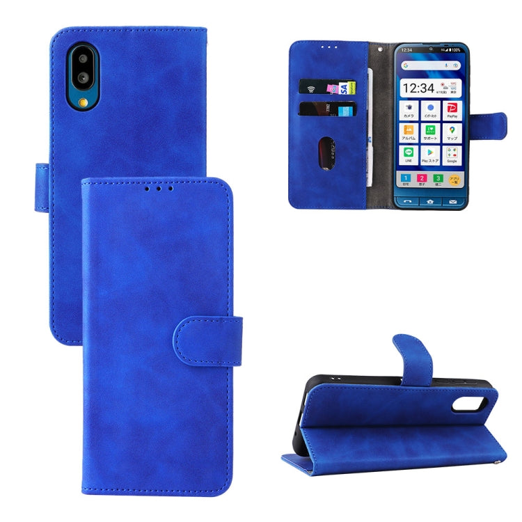 For Sharp Simple Sumaho 6 Skin Feel Magnetic Flip Leather Phone Case