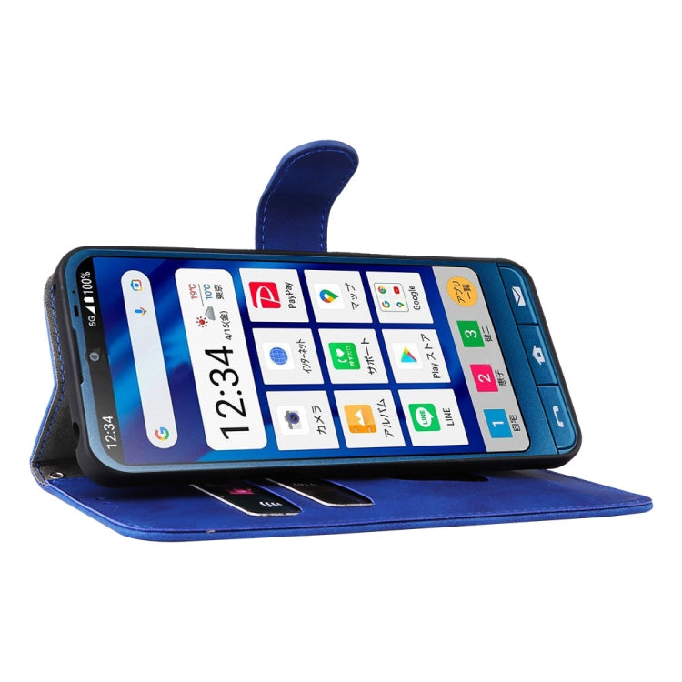 For Sharp Simple Sumaho 6 Skin Feel Magnetic Flip Leather Phone Case