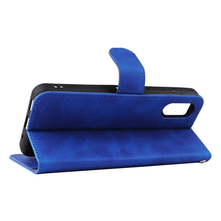 For Sharp Simple Sumaho 6 Skin Feel Magnetic Flip Leather Phone Case