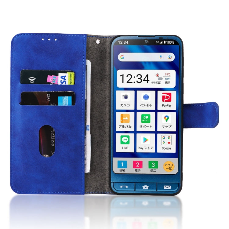 For Sharp Simple Sumaho 6 Skin Feel Magnetic Flip Leather Phone Case