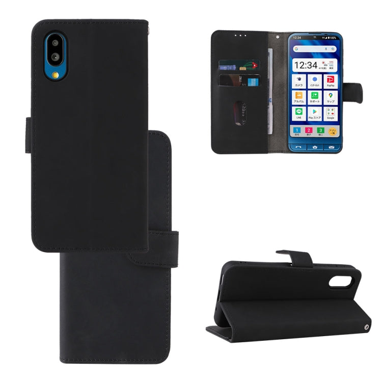 For Sharp Simple Sumaho 6 Skin Feel Magnetic Flip Leather Phone Case