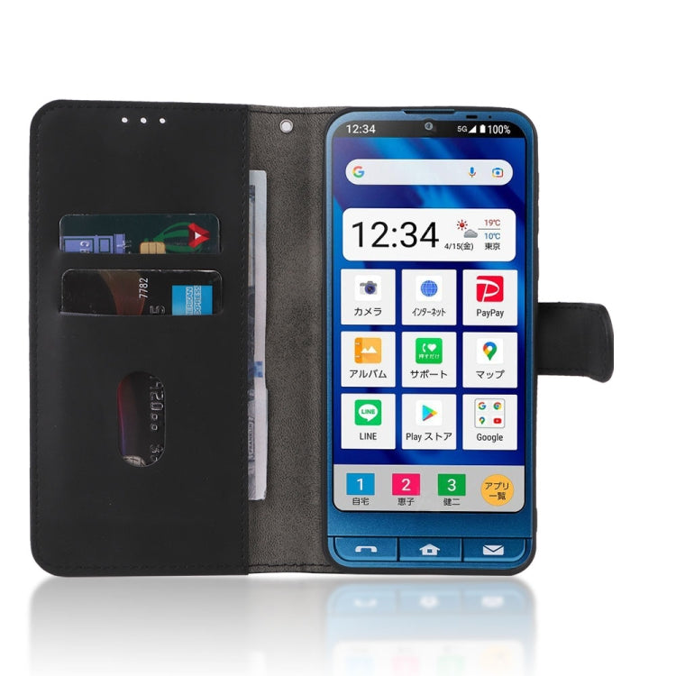 For Sharp Simple Sumaho 6 Skin Feel Magnetic Flip Leather Phone Case
