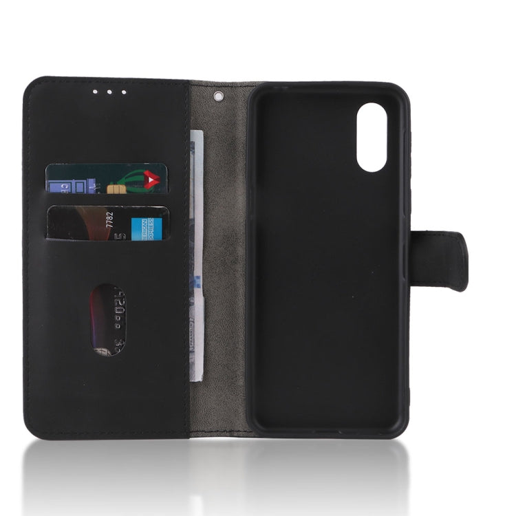 For Sharp Simple Sumaho 6 Skin Feel Magnetic Flip Leather Phone Case