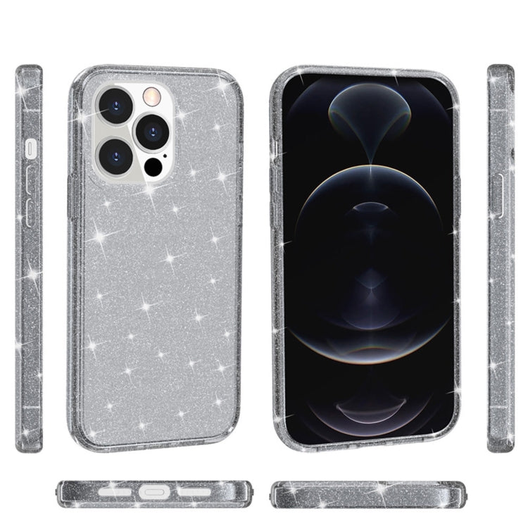 For iPhone 14 Pro Shockproof Terminator Style Glitter Powder Protective Case