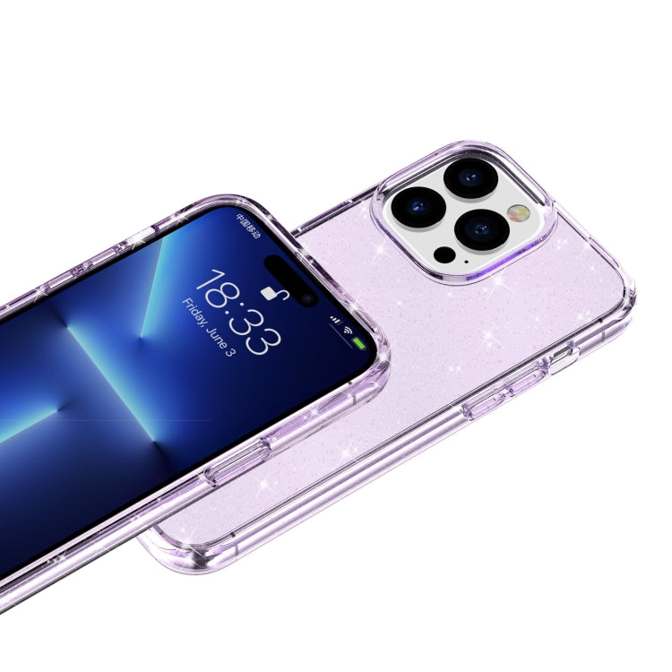 For iPhone 14 Pro Shockproof Terminator Style Glitter Powder Protective Case