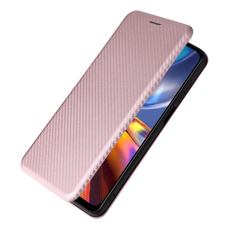 For Motorola Moto E32 4G Carbon Fiber Texture Horizontal Flip Leather Phone Case