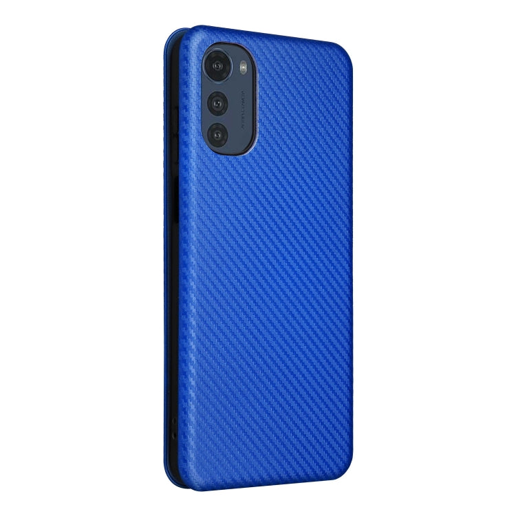 For Motorola Moto E32 4G Carbon Fiber Texture Horizontal Flip Leather Phone Case
