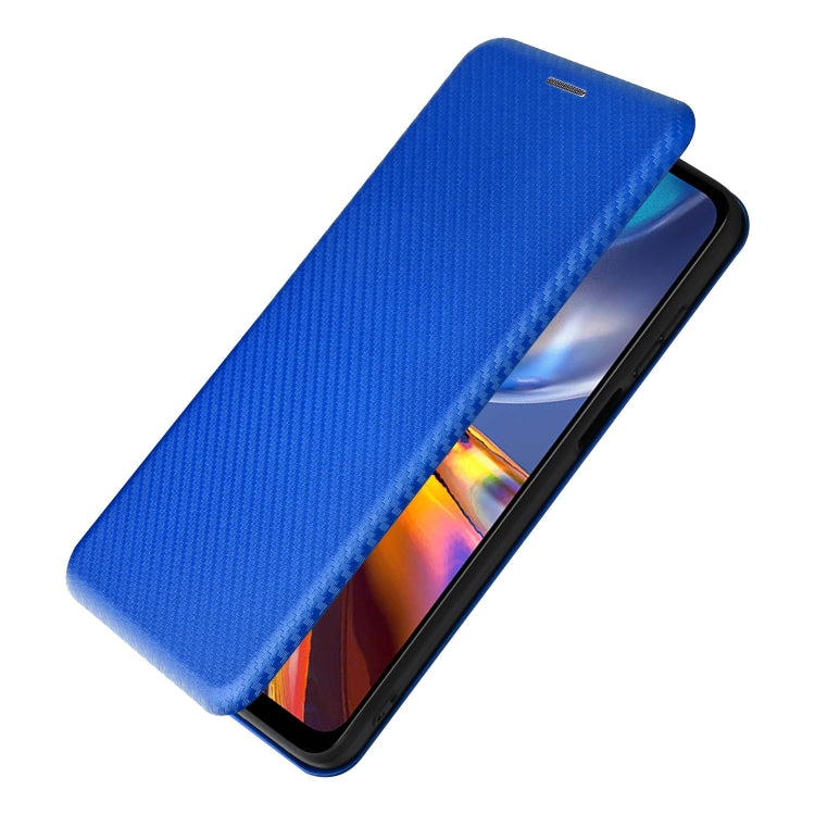 For Motorola Moto E32 4G Carbon Fiber Texture Horizontal Flip Leather Phone Case