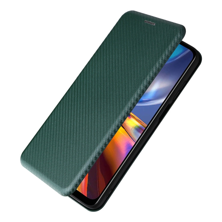 For Motorola Moto E32 4G Carbon Fiber Texture Horizontal Flip Leather Phone Case