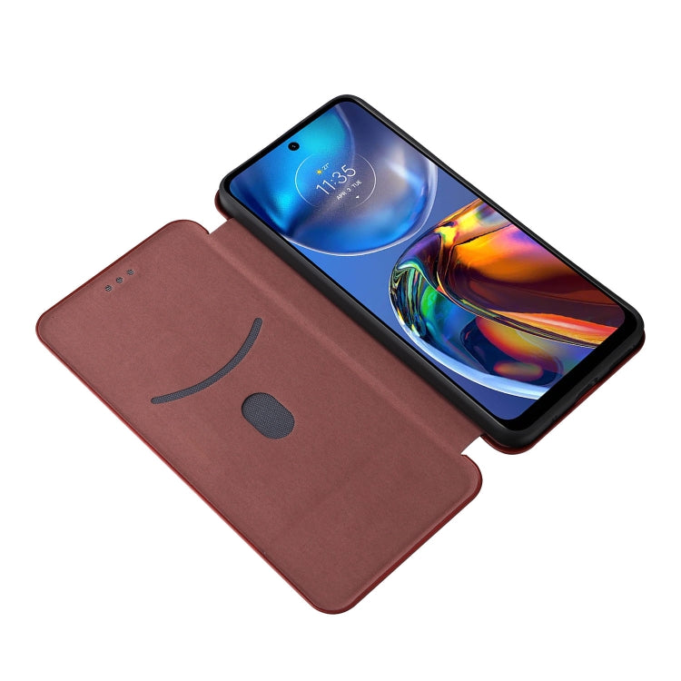 For Motorola Moto E32 4G Carbon Fiber Texture Horizontal Flip Leather Phone Case