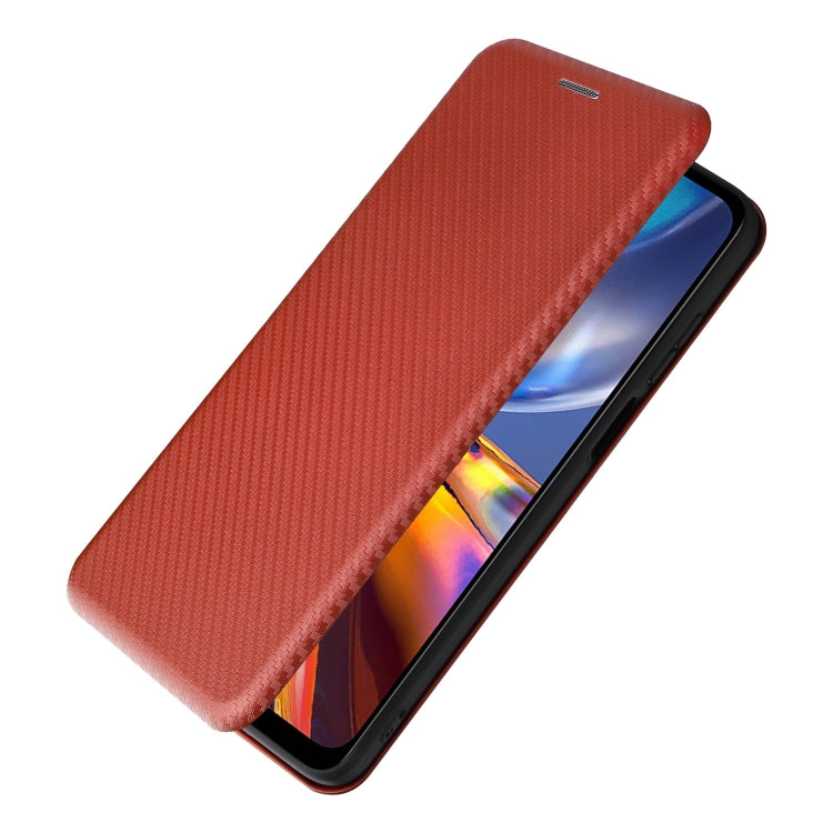 For Motorola Moto E32 4G Carbon Fiber Texture Horizontal Flip Leather Phone Case