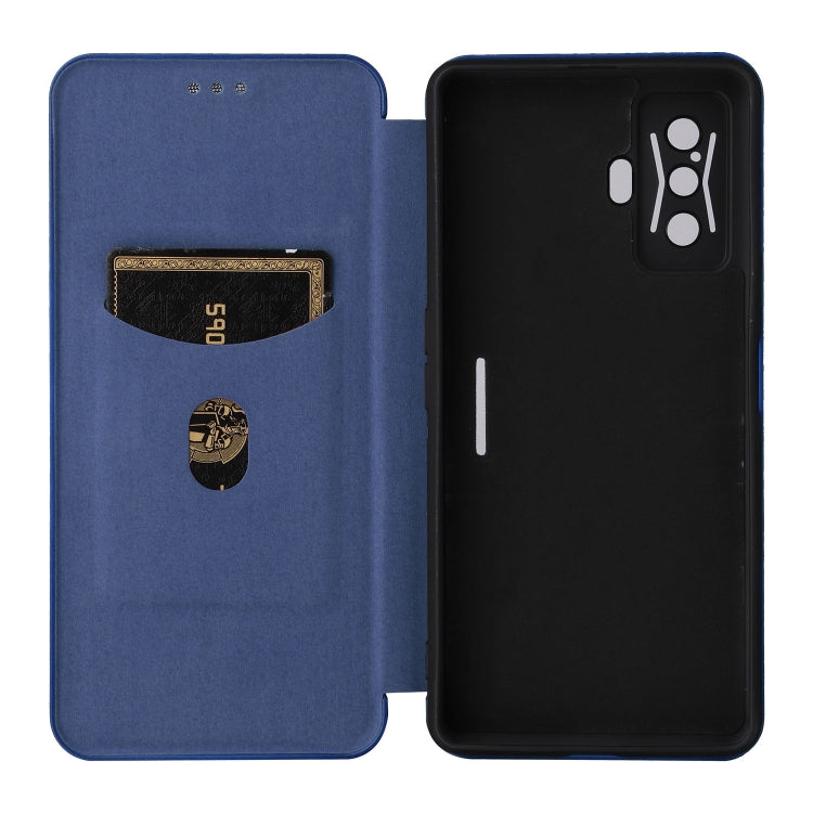 For Xiaomi Poco F4 GT/Redmi K50 Gaming Carbon Fiber Texture Horizontal Flip Leather Phone Case