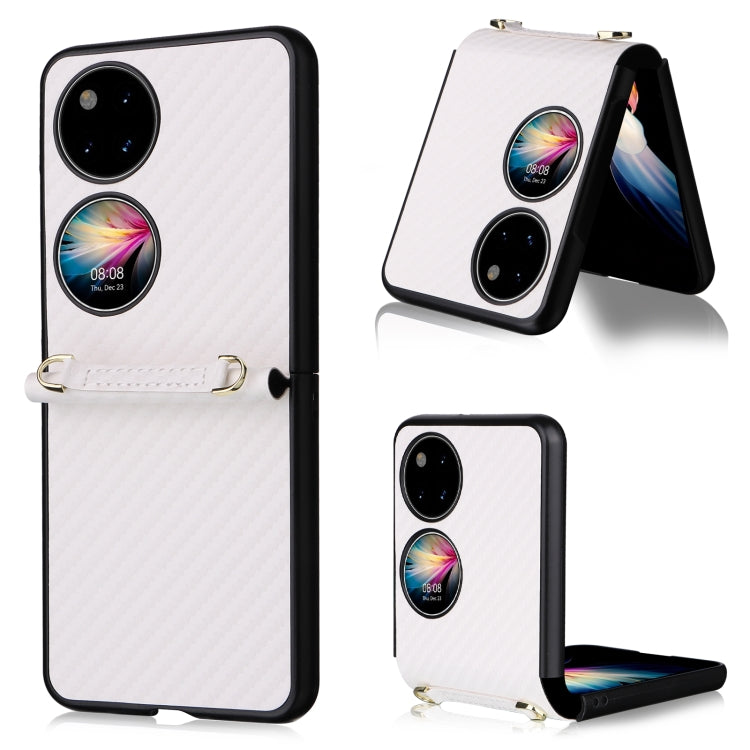 For Huawei P50 Pocket Carbon Fiber Texture PU + TPU Phone Case