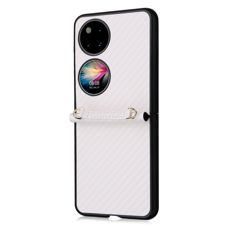 For Huawei P50 Pocket Carbon Fiber Texture PU + TPU Phone Case