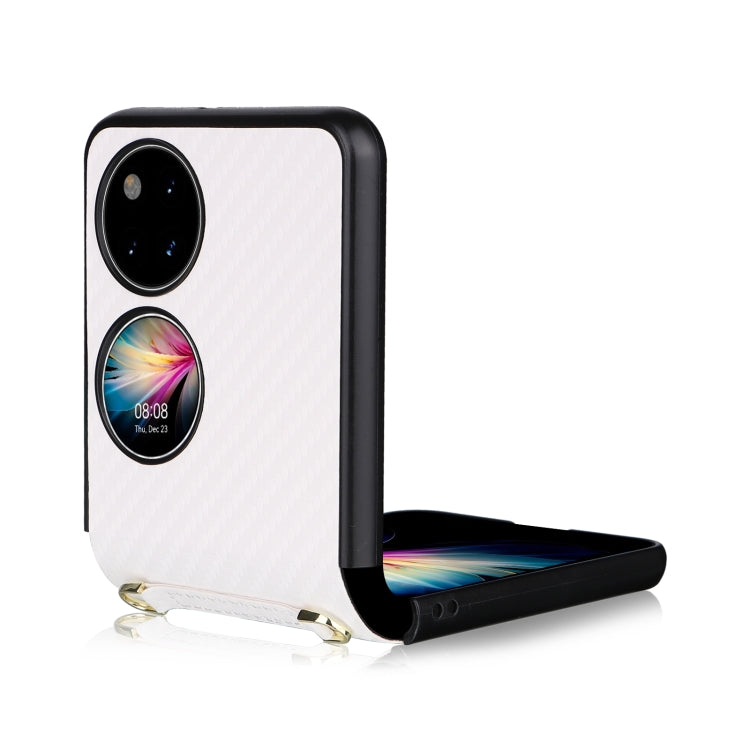 For Huawei P50 Pocket Carbon Fiber Texture PU + TPU Phone Case