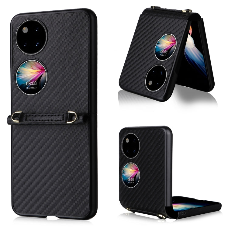 For Huawei P50 Pocket Carbon Fiber Texture PU + TPU Phone Case
