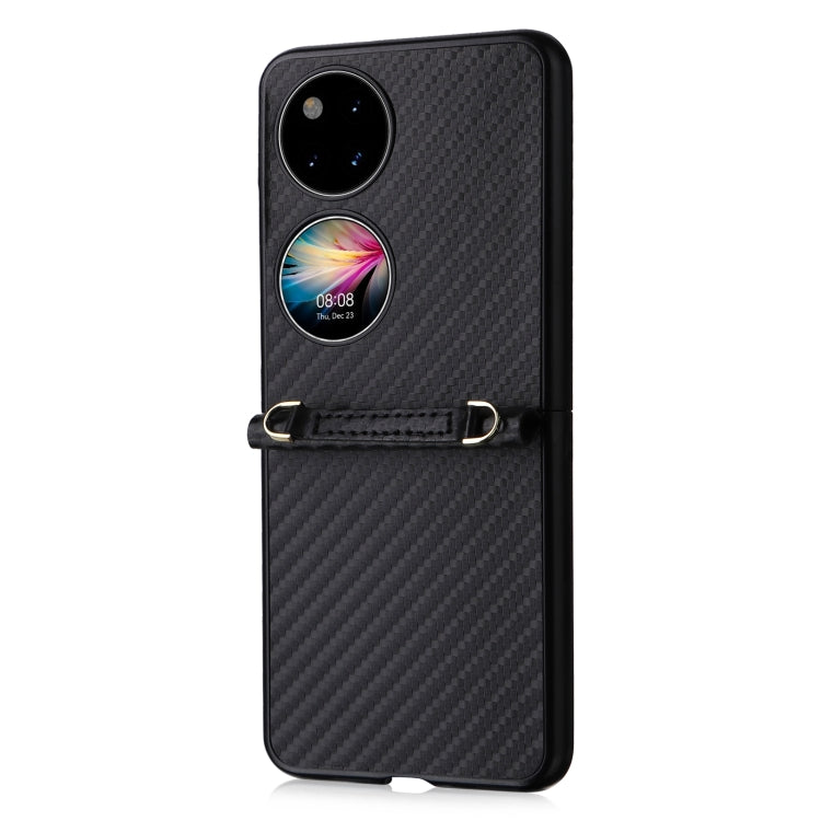 For Huawei P50 Pocket Carbon Fiber Texture PU + TPU Phone Case