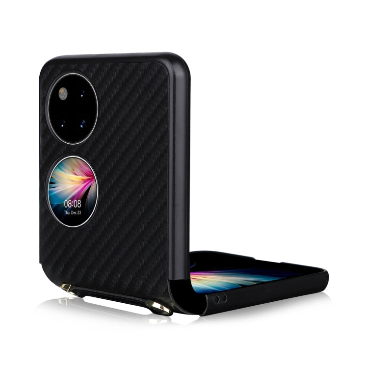 For Huawei P50 Pocket Carbon Fiber Texture PU + TPU Phone Case