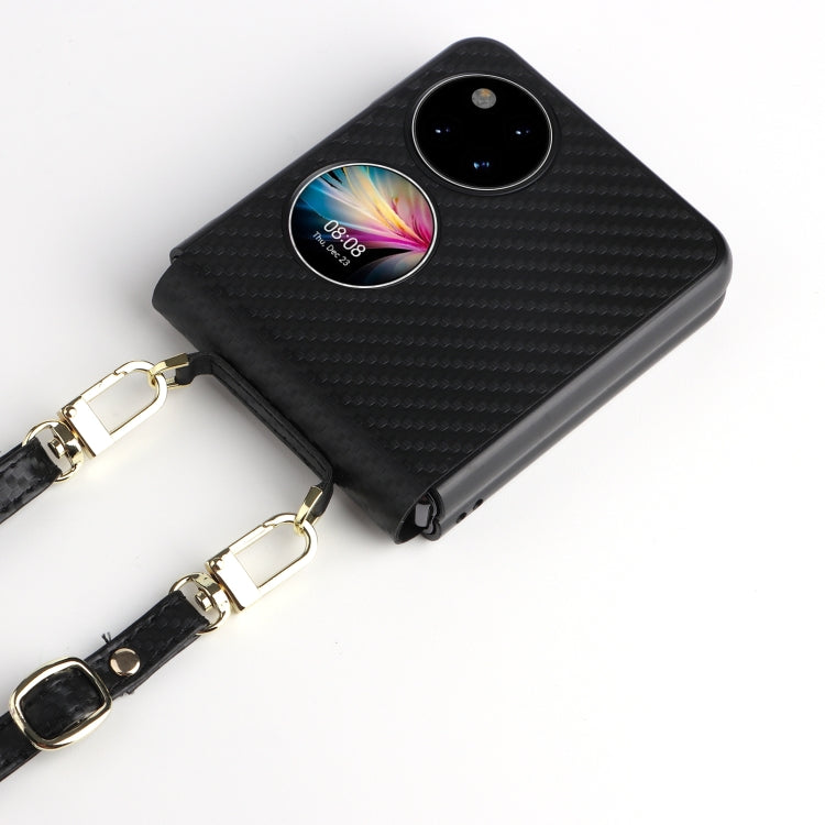 For Huawei P50 Pocket Carbon Fiber Texture PU + TPU Phone Case