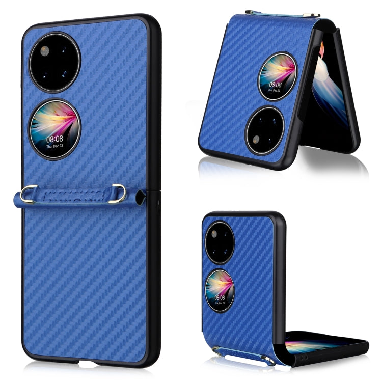 For Huawei P50 Pocket Carbon Fiber Texture PU + TPU Phone Case