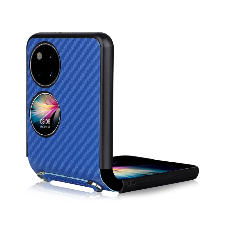 For Huawei P50 Pocket Carbon Fiber Texture PU + TPU Phone Case