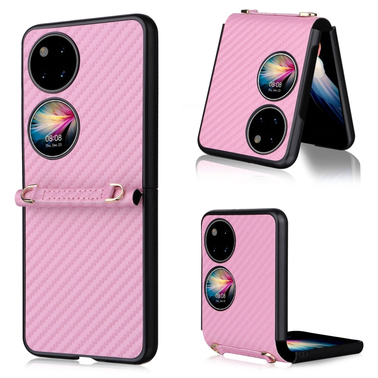For Huawei P50 Pocket Carbon Fiber Texture PU + TPU Phone Case