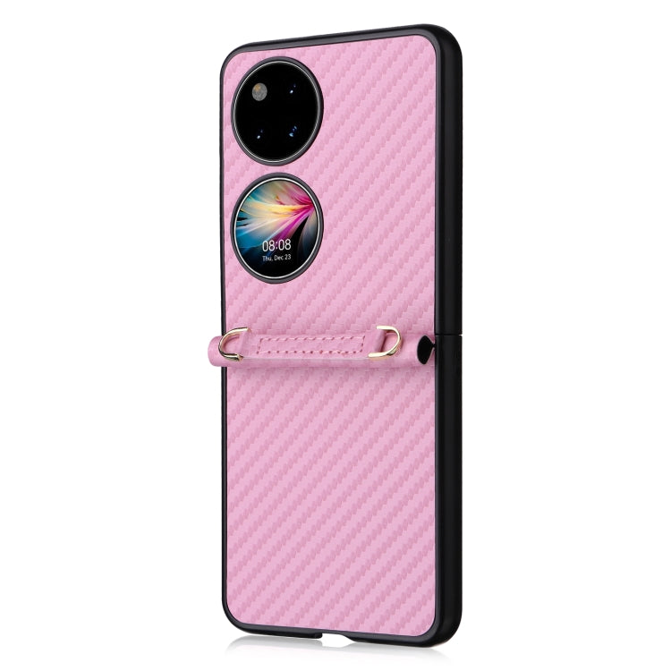 For Huawei P50 Pocket Carbon Fiber Texture PU + TPU Phone Case