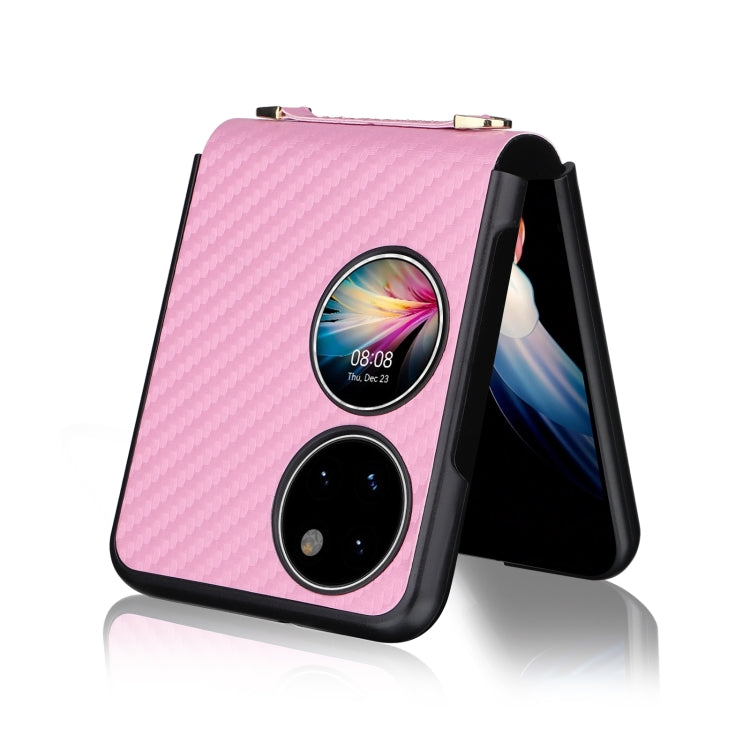For Huawei P50 Pocket Carbon Fiber Texture PU + TPU Phone Case