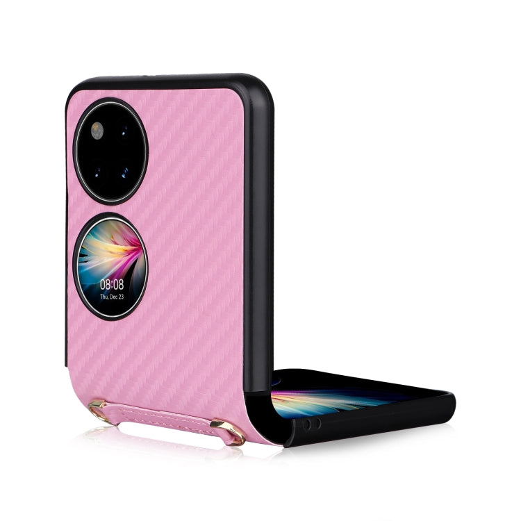 For Huawei P50 Pocket Carbon Fiber Texture PU + TPU Phone Case