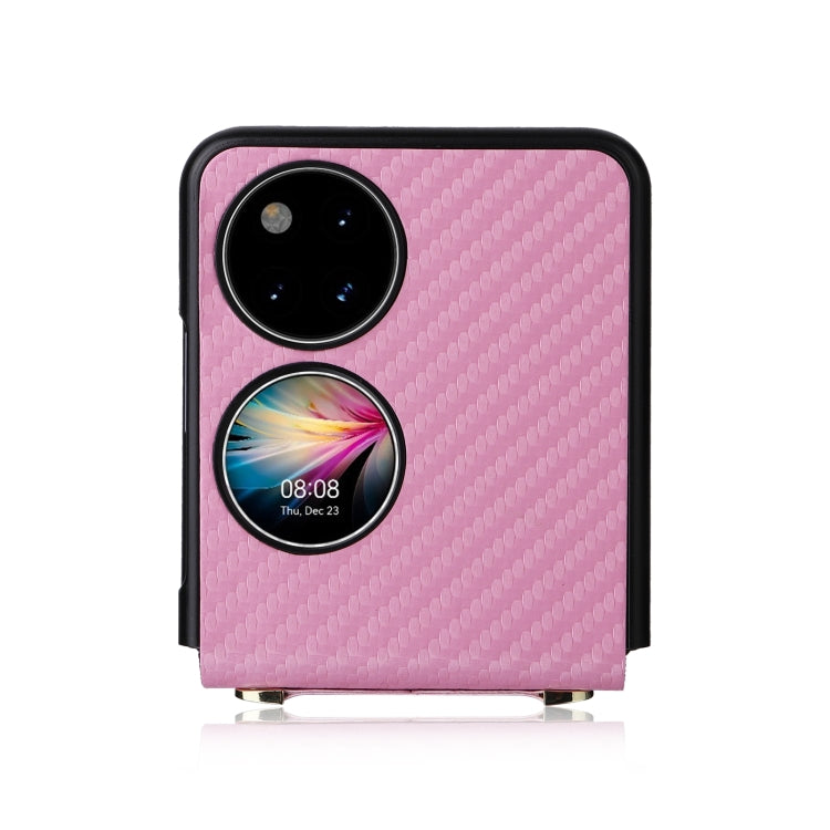 For Huawei P50 Pocket Carbon Fiber Texture PU + TPU Phone Case