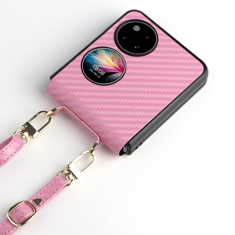 For Huawei P50 Pocket Carbon Fiber Texture PU + TPU Phone Case