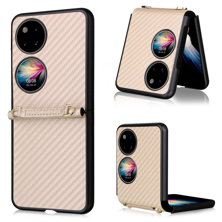 For Huawei P50 Pocket Carbon Fiber Texture PU + TPU Phone Case