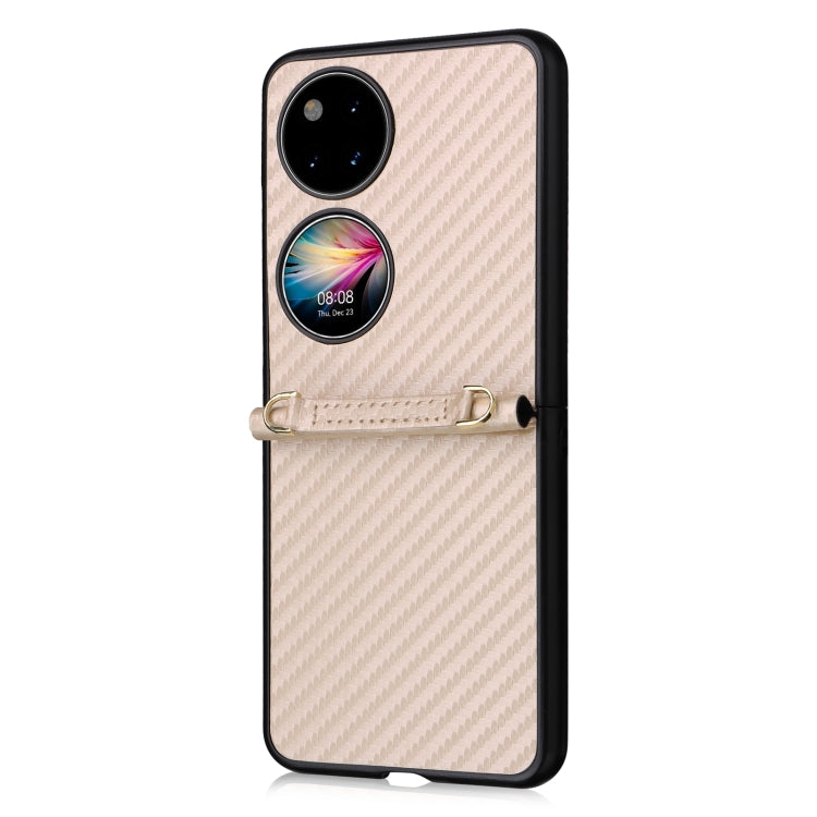 For Huawei P50 Pocket Carbon Fiber Texture PU + TPU Phone Case