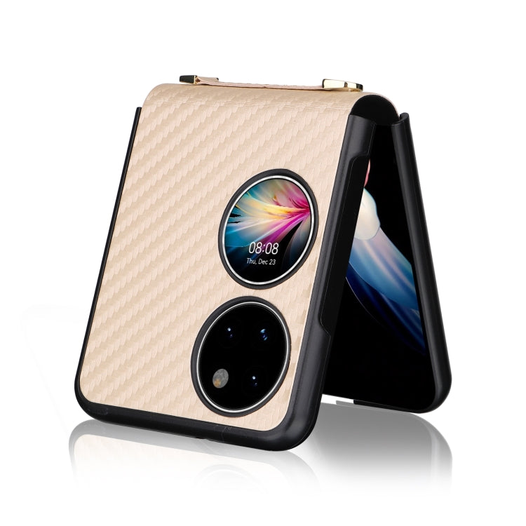 For Huawei P50 Pocket Carbon Fiber Texture PU + TPU Phone Case