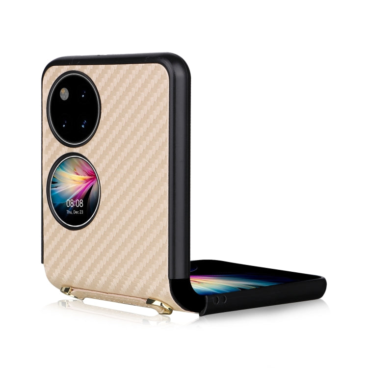 For Huawei P50 Pocket Carbon Fiber Texture PU + TPU Phone Case
