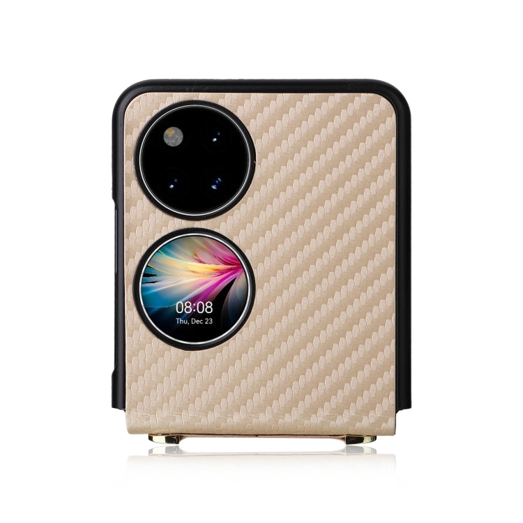 For Huawei P50 Pocket Carbon Fiber Texture PU + TPU Phone Case