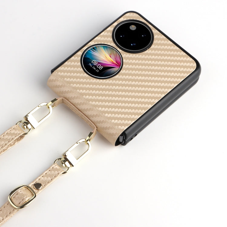 For Huawei P50 Pocket Carbon Fiber Texture PU + TPU Phone Case