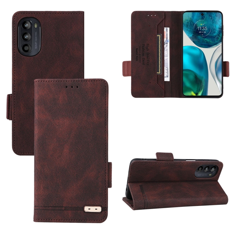 For Motorola Moto G52 Magnetic Clasp Flip Leather Phone Case