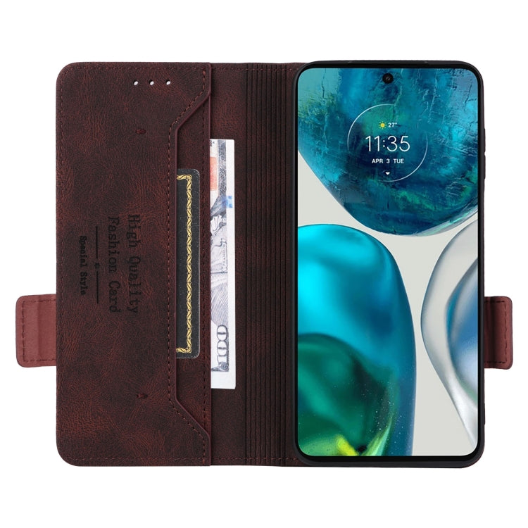 For Motorola Moto G52 Magnetic Clasp Flip Leather Phone Case