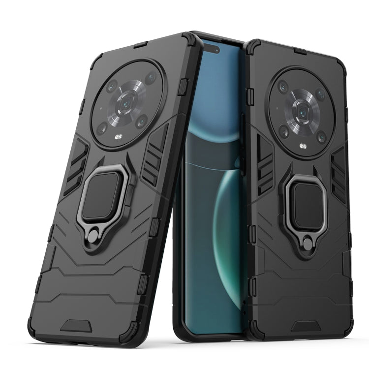 For Honor Magic4 Pro Shockproof PC + TPU Protective Phone Case with Magnetic Ring Holder